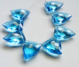 13x18 mm Topaz Blue Hydro Quartz Faceted Fancy Shape Side Drilled Beads, 4 Piece