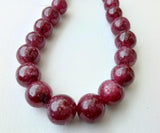 8.5-11mm Ruby Plain Round Balls, Ruby Jewelry, Ruby For Necklace, 6 Inches Ruby