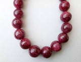 8.5-11mm Ruby Plain Round Balls, Ruby Jewelry, Ruby For Necklace, 6 Inches Ruby
