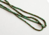 1.5-2.5 mm Afghanistan Turquoise Beads, Greenish Blue Tube Rondelles For Jewelry