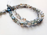 6mm Labradorite Coins, Natural Labradorite Faceted Coin Beads, Straight Drill