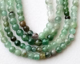 3-4mm Green Tourmaline Plain Round Beads, Natural Shaded Green Tourmaline, 13 In