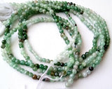 3-4mm Green Tourmaline Plain Round Beads, Natural Shaded Green Tourmaline, 13 In