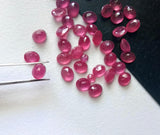 3x4mm-4x5mm Ruby Oval Cut Stones, Loose Glass Filled Faceted Ruby Oval