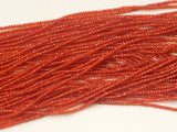 2-2.5mm Carnelian Faceted Rondelle Beads, Carnelian Micro Faceted Beads, 13 Inch