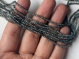 2-2.5mm Labradorite Coated Faceted Rondelle Beads, Blue Fire Faceted Gems, Tiny