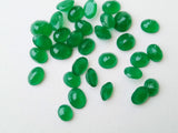 4x6mm - 6x8mm Green Onyx Oval Cut Stone, Green Onyx Faceted Oval Stone