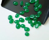 4x6mm - 6x8mm Green Onyx Oval Cut Stone, Green Onyx Faceted Oval Stone