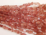 7-14 mm Strawberry Quartz Step Cut Faceted Tumbles, Strawberry Quartz Beads