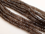 5.5-6mm Smoky Quartz Faceted Rondelle Beads, Natural Smoky Quartz Rondelle Bead