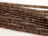 5.5-6mm Smoky Quartz Faceted Rondelle Beads, Natural Smoky Quartz Rondelle Bead