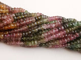 5mm Multi Tourmaline Faceted Rondelle Bead, Natural Tourmaline Beads, Multi