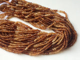 2.5-3mm Hessonite Shaded Faceted Rondelles, Hessonite Faceted Beads, Hessonite