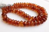 7.5-9mm Citrine Plain Rondelle Beads, Sparkling Honey Orange Huge Citrine Plain