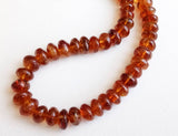 7.5-9mm Citrine Plain Rondelle Beads, Sparkling Honey Orange Huge Citrine Plain