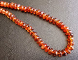 7.5-9mm Citrine Plain Rondelle Beads, Sparkling Honey Orange Huge Citrine Plain