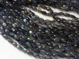 8-9mm Labradorite Facet Oval Bead 13 Inch Natural Labradorite Oval Nuggets Blue