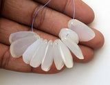 16-18mm Drilled White Chalcedony Rose Cut Cabochon, White Chalcedony Faceted