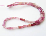 6-9mm Rare Pink Tourmaline Faceted Pipe Bead Natural Pink Tourmaline Fancy Stick