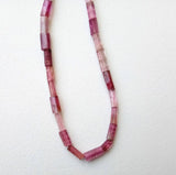 6-9mm Rare Pink Tourmaline Faceted Pipe Bead Natural Pink Tourmaline Fancy Stick