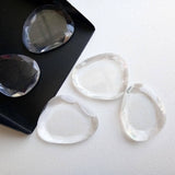 22-30mm Crystal Quartz Flat Back Cabochons, Natural Table Cut Quartz Cabochons