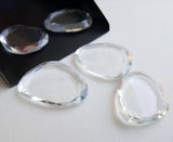 22-30mm Crystal Quartz Flat Back Cabochons, Natural Table Cut Quartz Cabochons