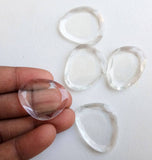 22-30mm Crystal Quartz Flat Back Cabochons, Natural Table Cut Quartz Cabochons