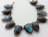 12x19 mm Labradorite Faceted Shield Bead, Natural Labradorite Faceted Fancy Bead