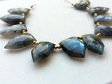 12x19 mm Labradorite Faceted Shield Bead, Natural Labradorite Faceted Fancy Bead