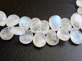 9x12 mm-10x14 mm Rainbow Moonstone Plain Pear Beads, 20 Pcs Natural Rainbow