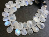 9x12 mm-10x14 mm Rainbow Moonstone Plain Pear Beads, 20 Pcs Natural Rainbow