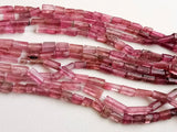 4-10mm Rare Pink Tourmaline Faceted Pipe Beads, Natural Pink Tourmaline Fancy