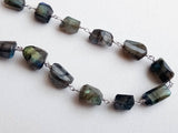 7-12mm Labradorite Rosary Chain, Labradorite Faceted Step Cut Tumbles Connector