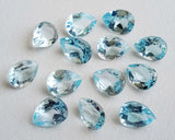 6x8mm Blue Topaz Pear Cut Stone, Natural Blue Topaz Full Pear Cut Stone