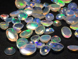 3x4mm-4x6mm Ethiopian Opal Rose Cut Flat Back Cabochons, Natural Fire Rare