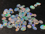 3x4mm-4x6mm Ethiopian Opal Rose Cut Flat Back Cabochons, Natural Fire Rare