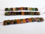 8x12mm Rare Multi Tourmaline Faceted Chewing Gum Cut Beads, Natural Multi