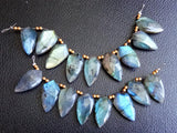 11x21 mm Labradorite Faceted Shield Bead, Natural Labradorite, Both Side Faceted