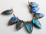 11x21 mm Labradorite Faceted Shield Bead, Natural Labradorite, Both Side Faceted