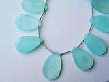 18x27 mm-19x30 mm Aqua Chalcedony Faceted Pear Beads, Huge Aqua Blue Chalcedony