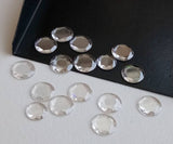 7-8mm Moissanite Diamond, Round Flat Back Clear Synthetic Champagne 5 Pcs