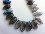 7x12 mm-9x18 mm Labradorite Faceted Marquise Bead, Natural Blue Fire Labradorite