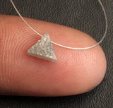 4.5mm Grey White Raw Triangle Pendant Drilled Diamond (1Pc To 2Pc Options)