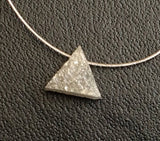4.5mm Grey White Raw Triangle Pendant Drilled Diamond (1Pc To 2Pc Options)