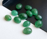 6x8mm-7x10mm Emerald Plain Oval Cabochons, Emerald Oval Gems, Natural Flat Back