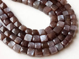 6-7 mm Chocolate Moonstone Faceted Box Beads, Natural Chocolate Moonstone Cube