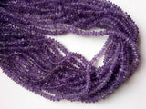 5mm Amethyst Plain Rondelle Beads, Natural Amethyst Button Plain Beads, 13 Inch