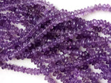 5mm Amethyst Plain Rondelle Beads, Natural Amethyst Button Plain Beads, 13 Inch