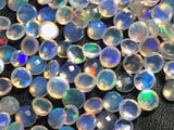 3-4.5mm Ethiopian Opal Round Rose Cut Flat Back Cabochons, Natural Rare Opal