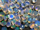 3-4.5mm Ethiopian Opal Round Rose Cut Flat Back Cabochons, Natural Rare Opal